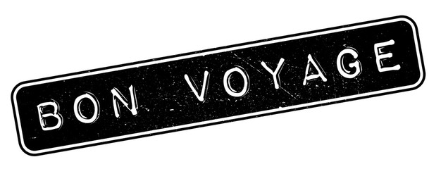 Bon Voyage rubber stamp. Grunge design with dust scratches. Effects can be easily removed for a clean, crisp look. Color is easily changed.