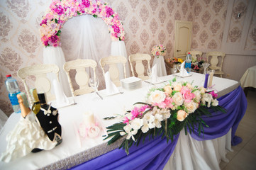 wedding banquet in a restaurant - wedding decorations