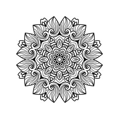 Vector hand drawn doodle mandala for coloring book. 