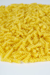 Fusilli noodles isolated