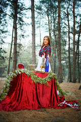 Fototapeta premium Cute Bride in American style