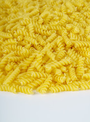 Fusilli noodles isolated