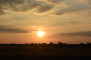 Fototapeta na wymiar Sunset in the evening 