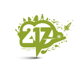 Happy new year 2017, Vector illustration