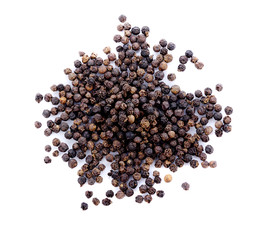 Black peppercorn isolated on white background