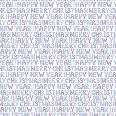 Seamless background with a print "Merry Christmas and Happy New Year"