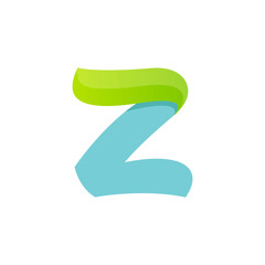 Z letter logo with green leaf.