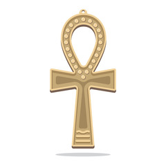 Egyptian Cross with Handle, Ankh Symbol. Vector Icon