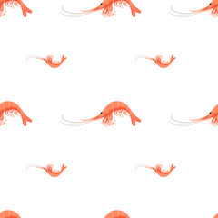 Seafood product prawn or shrimp seamless pattern