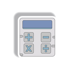 Vector illustration in paper sticker style of calculator