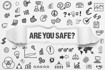 Are you safe? / weißes Papier mit Symbole