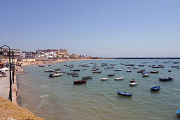Fototapeta na wymiar Strand La Caleta in Cadiz Andalusien