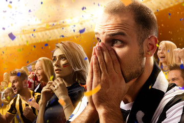 stadium soccer fans emotions portrait