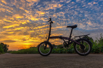 Bike Silhouette on a field