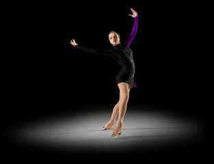 Young girl figure skater