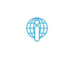 Letter I International Global Logo Design Element