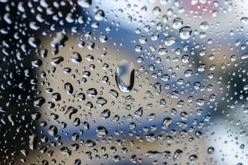 raindrops on window glass, background
