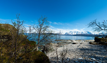 Fototapeta na wymiar Coast of the Norwegian Sea.Tromso