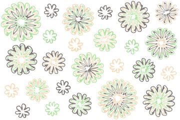 Watercolor abstract flowers on white background