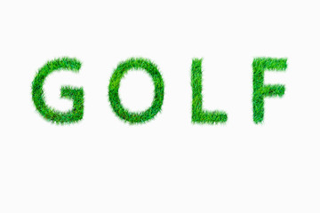 Golf alphabet from green nature grass