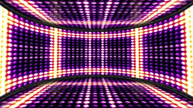 Squares Bulbs Lights Room Background, Rendering, Animation, Loop, 4k

