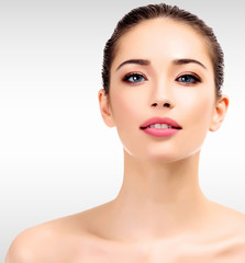 Fototapeta premium Beautiful young female with clean fresh skin
