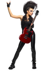 Fototapeta premium Young woman hard rock artist