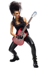 Young woman hard rock artist