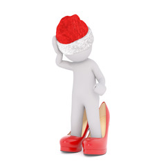 Cute little 3d character in a new pair of shoes