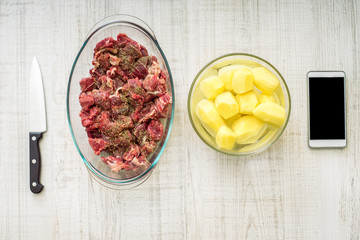 Ingredients for cooking from the internet horizontal