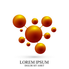 Modern Logotype icon dna and molecule. Vector template Logo for medicine, science, technology , chemistry, biotechnology.