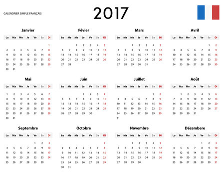French simple calendar