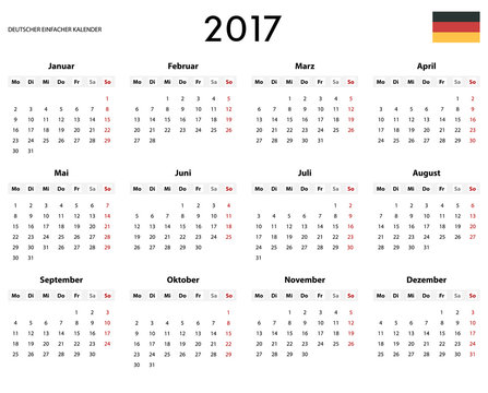 German simple calendar