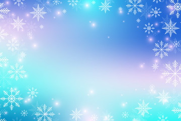 Naklejka na ściany i meble Christmas and Happy New Years background with snowflakes. Vector illustration.