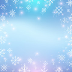 Christmas and Happy New Years background with snowflakes. Vector illustration.