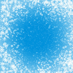 falling snowflake on blue sky,christmas background