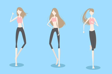 cartoon woman do excirse