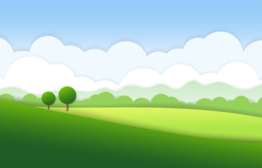 green landscape background, vector
