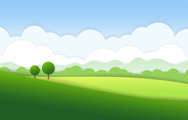 Fototapeta premium green landscape background, vector