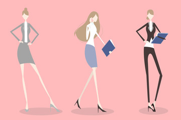 cute cartoon business woman