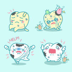 cartoon teeth have toothache