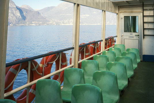 Lecco Lake from the ferry boat. Color image