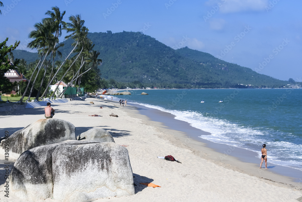 Wall mural people on lamai beack ko samui island