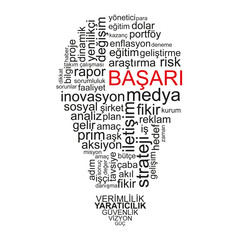 Success word on light bulb shape - Turkish