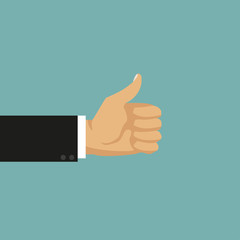 Businessman hand with thumb up. Vector illustration