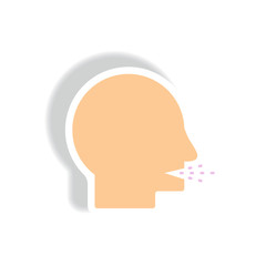 wet cough Vector paper sticker various symptoms of Tuberculosis cough