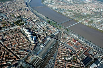 Fotobehang Aerial view of the city of Bordeaux, France © FreeProd