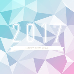 Abstract polygon background happy new year 2017.