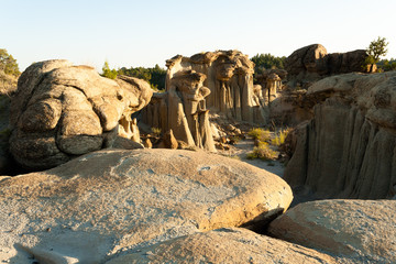 Makoshika State Park at sunset, Montana, North America 