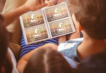 People Looking at Photo Album Mockup